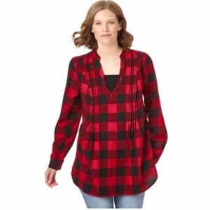 Universal Thread red black plaid buffalo tunic top size small.